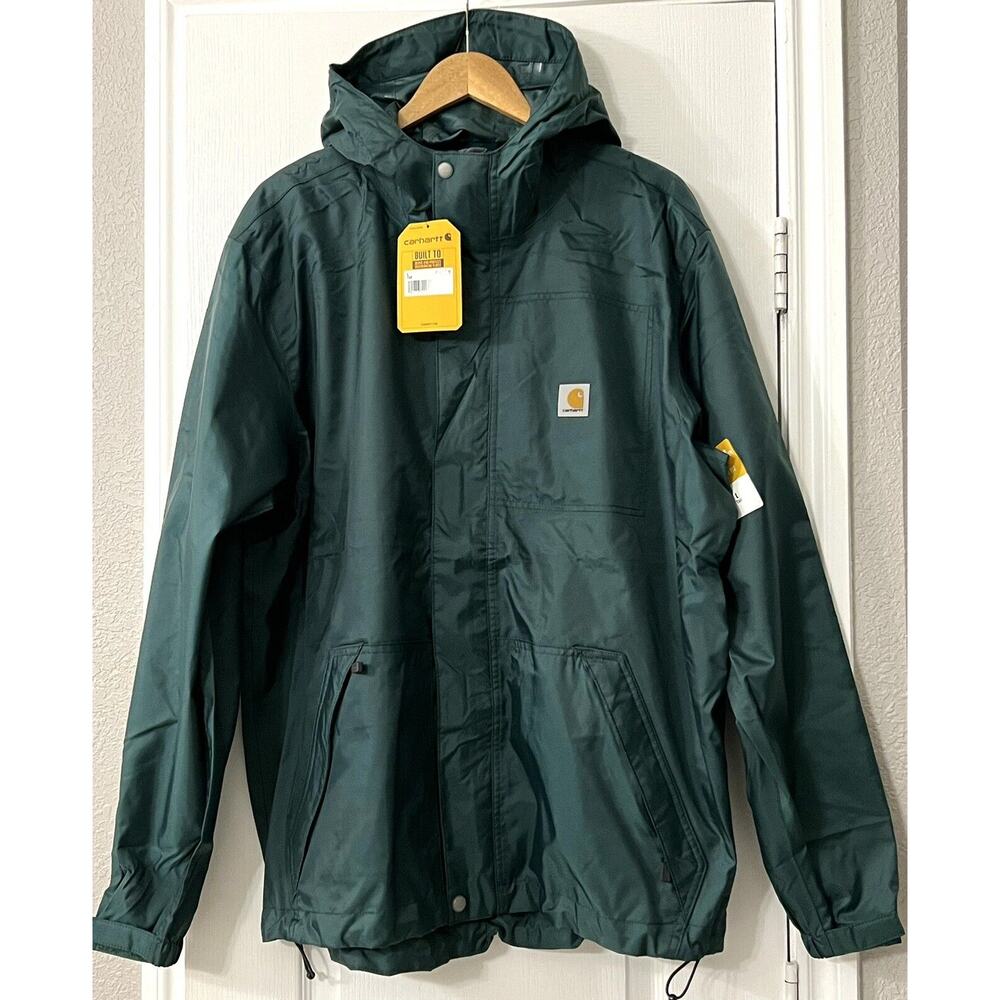 Carhartt Dry Harbor Storm Defender Waterproof Rain Jacket 103510 L TALL LT NWT
